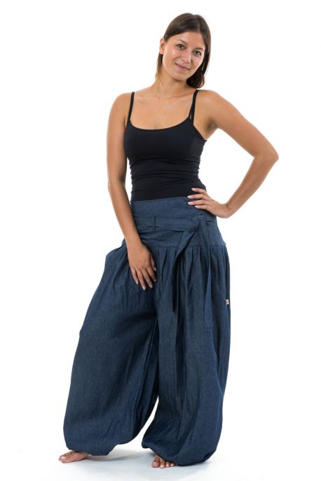 Pantalon sarouel urban ethnic jean femme Jazminh face