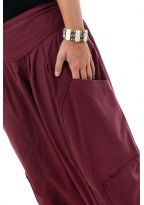 Pantalon sarouel baggy ethnic chic bordeaux Kalaah zoom
