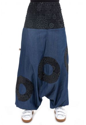 Sarouel jean  elastique imprime Tirkha