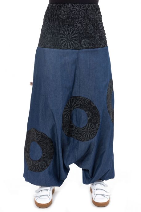 Sarouel jean  elastique imprime Tirkha