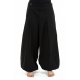 Pantalon ethnique large bouffant droit femme noir uni Damh