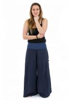 Pantalon ethnique leger navy blue chine et rayures Nausika