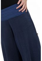 Pantalon ethnique leger navy blue chine et rayures Nausika