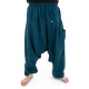 Pantalon sarwal zen Nepal homme femme coton leger bleu petrole