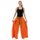 Pantalon ethnique leger ceinture sari brillant orange Orih
