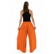 Pantalon ethnique leger ceinture sari brillant orange Orih