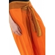 Pantalon ethnique leger ceinture sari brillant orange Orih
