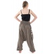 Sarouel grande taille smocks beige chanvre chine Unduman