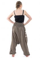 Sarouel grande taille smocks beige chanvre chine Unduman
