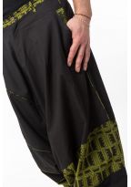 Sarouel homme ethnique noir kaki Nehuda
