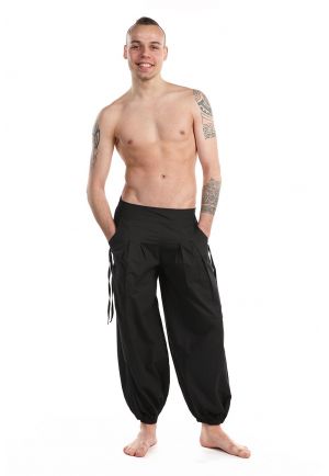 Pantalon aladin printemps ete basic ethnic mixte noir personnalisable