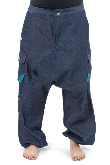 Sarouel baggy mixte jean denim urban ethnic Sikkou