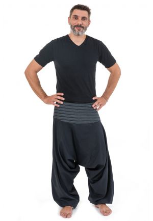 Pantalon sarouel bali noir rayures noires