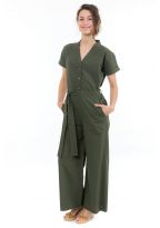 Combinaison pantalon femme saharienne kaki face