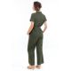 Combinaison pantalon femme saharienne kaki personnalisable