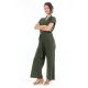 Combinaison pantalon femme saharienne kaki personnalisable