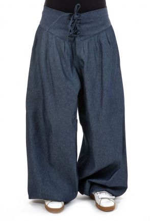Pantalon aladin jean ceinture corset femme zoom