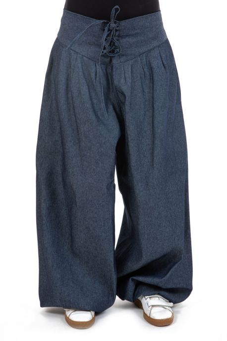 Pantalon aladin jean ceinture corset femme zoom