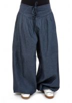 Pantalon aladin jean ceinture corset femme zoom