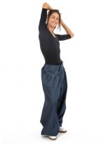 Pantalon aladin jean ceinture corset femme face