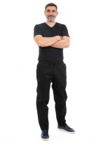 Pantalon large jean noir Gadha face