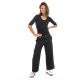 Pantalon large avec pinces noir Deenah face