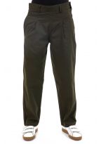 Pantalon peau de peche avec pinces kaki zoom