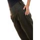 Pantalon peau de peche avec pinces kaki