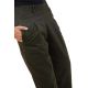 Pantalon peau de peche avec pinces kaki