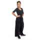 Pantalon femme jambe large noir Masii