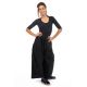 Pantalon femme jambe large noir Masii face
