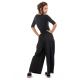 Pantalon femme jambe large noir Masii