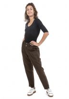 Pantalon droit soft kaki Mahina face femme