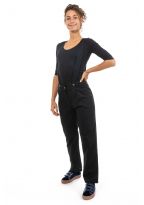 Pantalon avec bretelles taille haute noir face