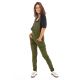 Salopette femme velours cotele kaki face