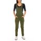 Salopette femme velours cotele kaki zoom