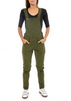 Salopette femme velours cotele kaki zoom