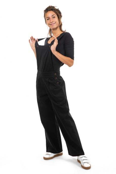 Salopette femme hiver twill noir Macha face