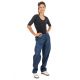 Pantalon large carotte femme denim face