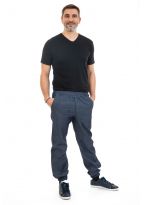 Pantalon jogging jean denim Khela face