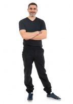 Pantalon large velours noir hiver face