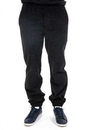 Pantalon large velours noir hiver zoom