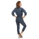 Combinaison denim manches longues avec ceinture