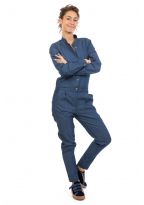 Combinaison jean doux style bleu de travail face