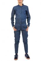 Combinaison jean doux style bleu de travail zoom