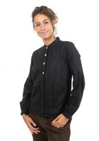 Blouse broderie dentelle noire Kohila face