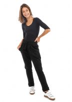Pantalon jogger noir jersey mixte face
