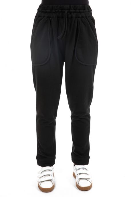 Pantalon jogger noir jersey mixte zoom