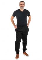 Pantalon style jogging jean noir Bagha face