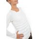 Tee shirt manches longues femme plis ecru